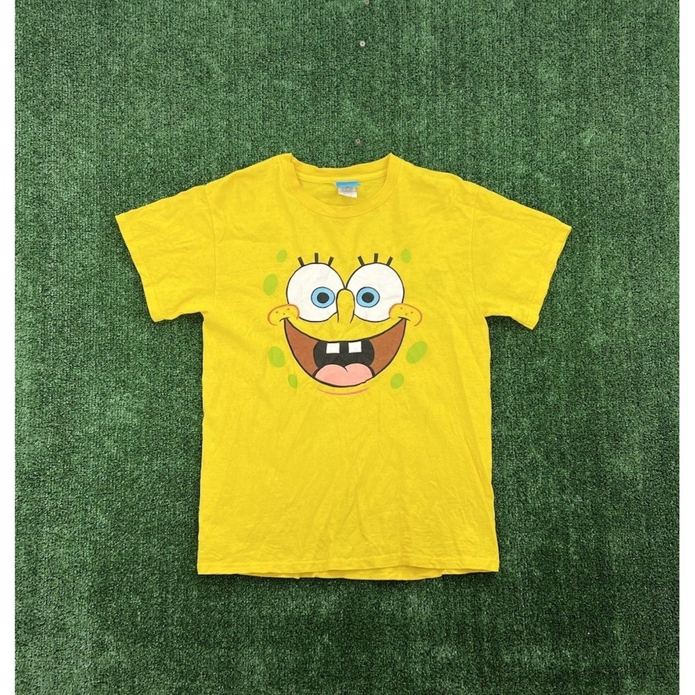 Vintage Y2K Spongebob Squarepants NIckelodeon TV Cartoon Big Face T-Shirt Med